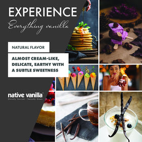 Native Vanilla bottle pour highlights rich aroma for quick flavor boosts