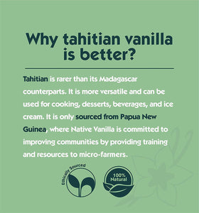 Native Vanilla coffee with vanilla powder enhances aroma and richness