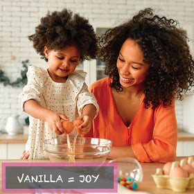Native Vanilla ingredients panel lists organic glycerin and vanilla extractives