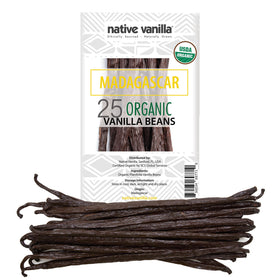 Native Vanilla organic Madagascar vanilla beans pack with rich aroma for premium desserts.