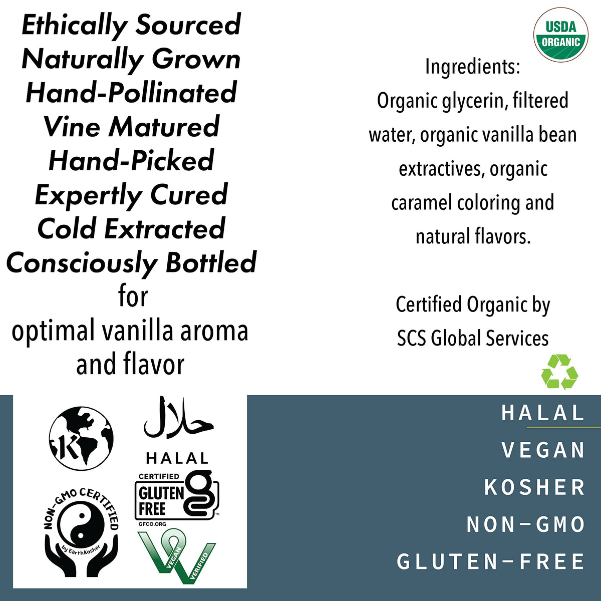 Native Vanilla packaging box emphasizes vegan, non GMO, gluten free