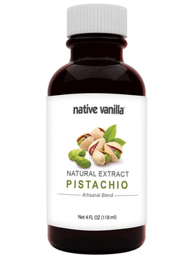 Native Vanilla Pistachio Flavor bottle with pour spout for easy flavoring.