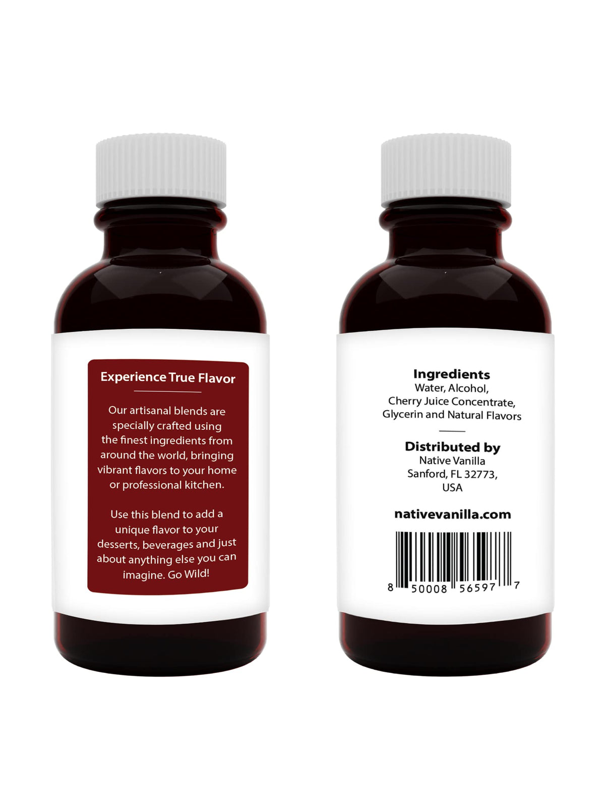 Native Vanilla Pure Cherry Extract pour to unleash intense cherry aroma in desserts.