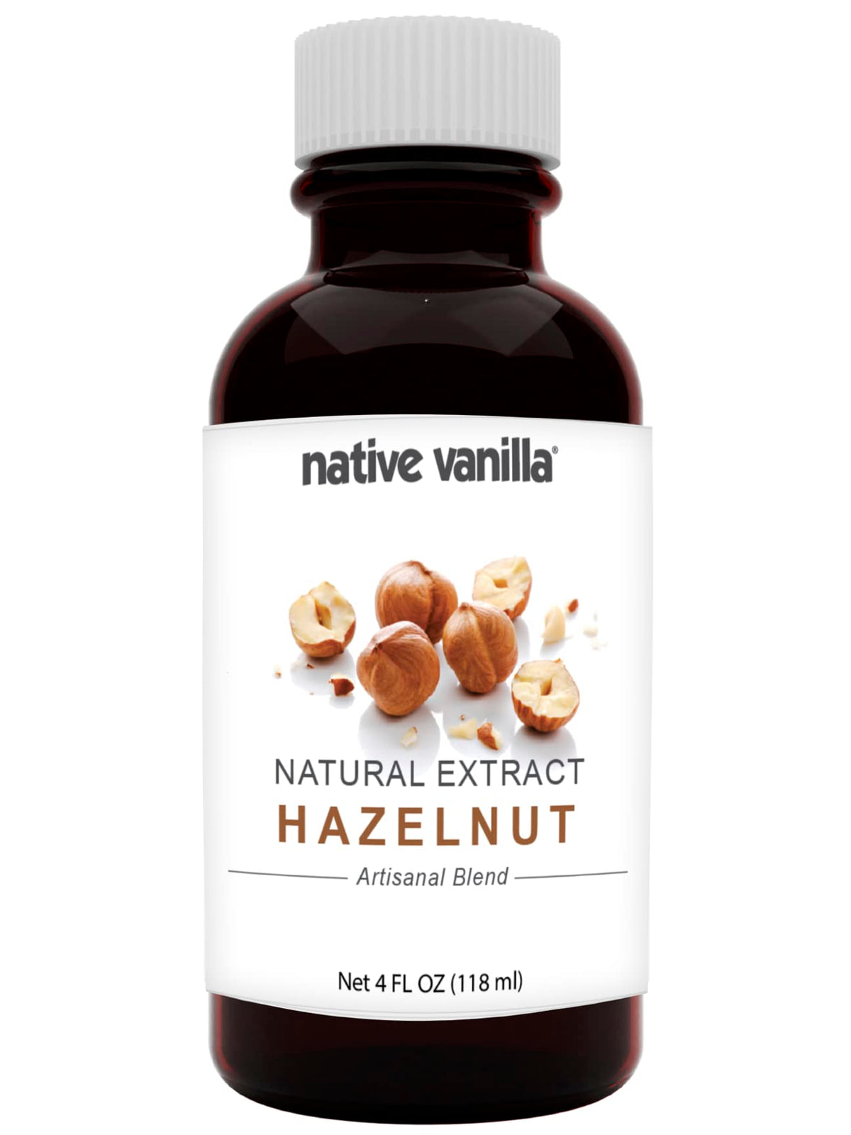 Native Vanilla Pure Hazelnut Flavor bottle front, ideal for cooking and baking.