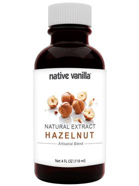 Native Vanilla Pure Hazelnut Flavor bottle front, ideal for cooking and baking.