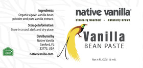 Native Vanilla paste closeup specks highlight natural vanilla intensity for desserts