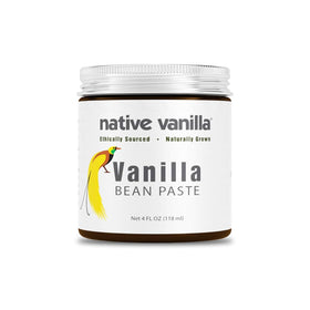 Native Vanilla Vanilla Bean Paste jar close-up showing real bean specks for rich flavor