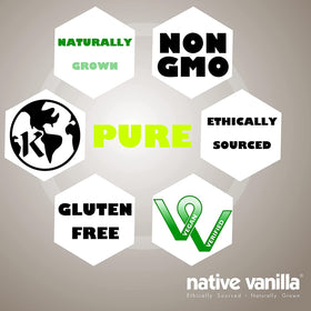 Native Vanilla paste storage in a cool dark area suggests long-lasting flavor preservation