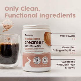 NativePath Keto Coffee Creamer Mocha texture closeup emphasizes smooth mouthfeel.