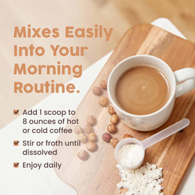 NativePath Keto Coffee Creamer Hazelnut MCT oil powder visual emphasizes keto-friendly energy