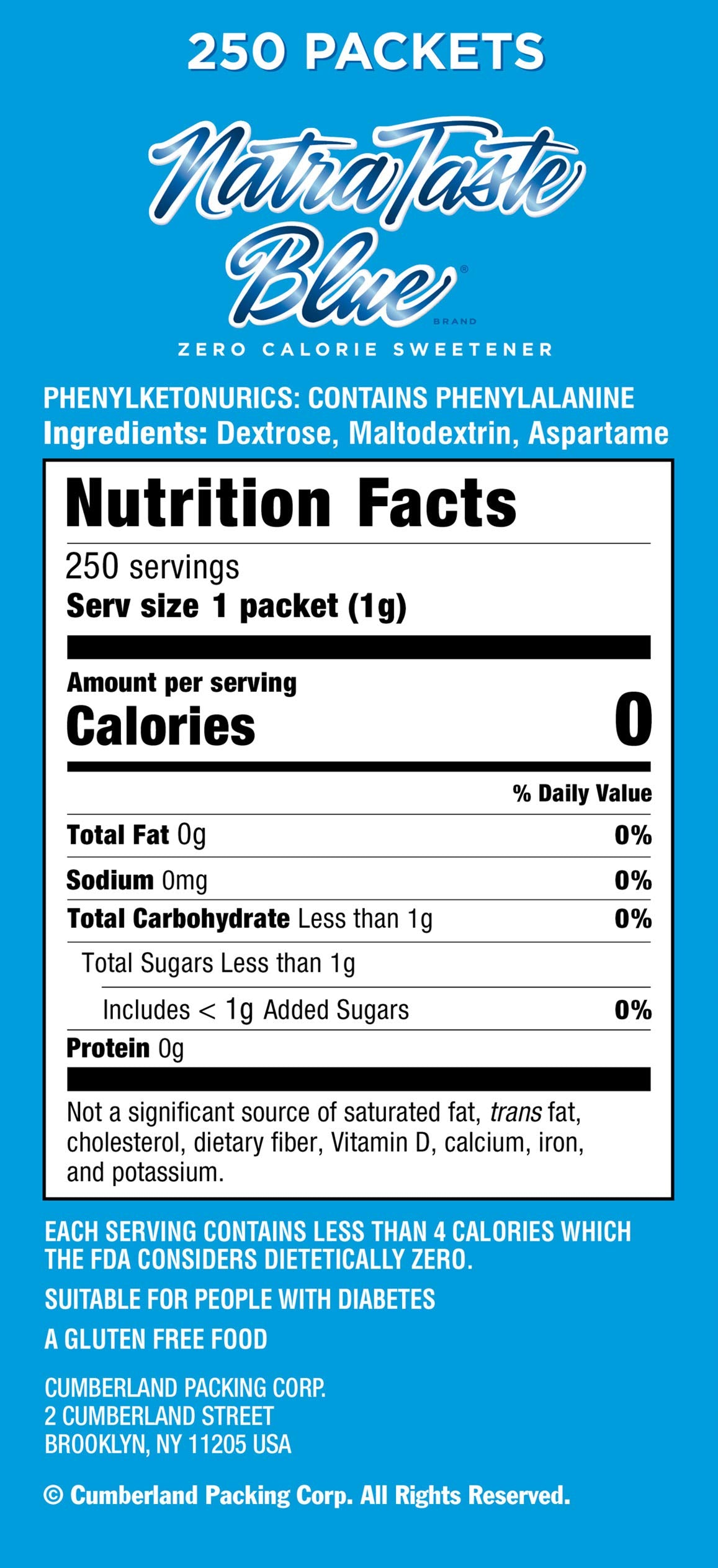 NatraTaste Blue sweetens lemonade with no added calories