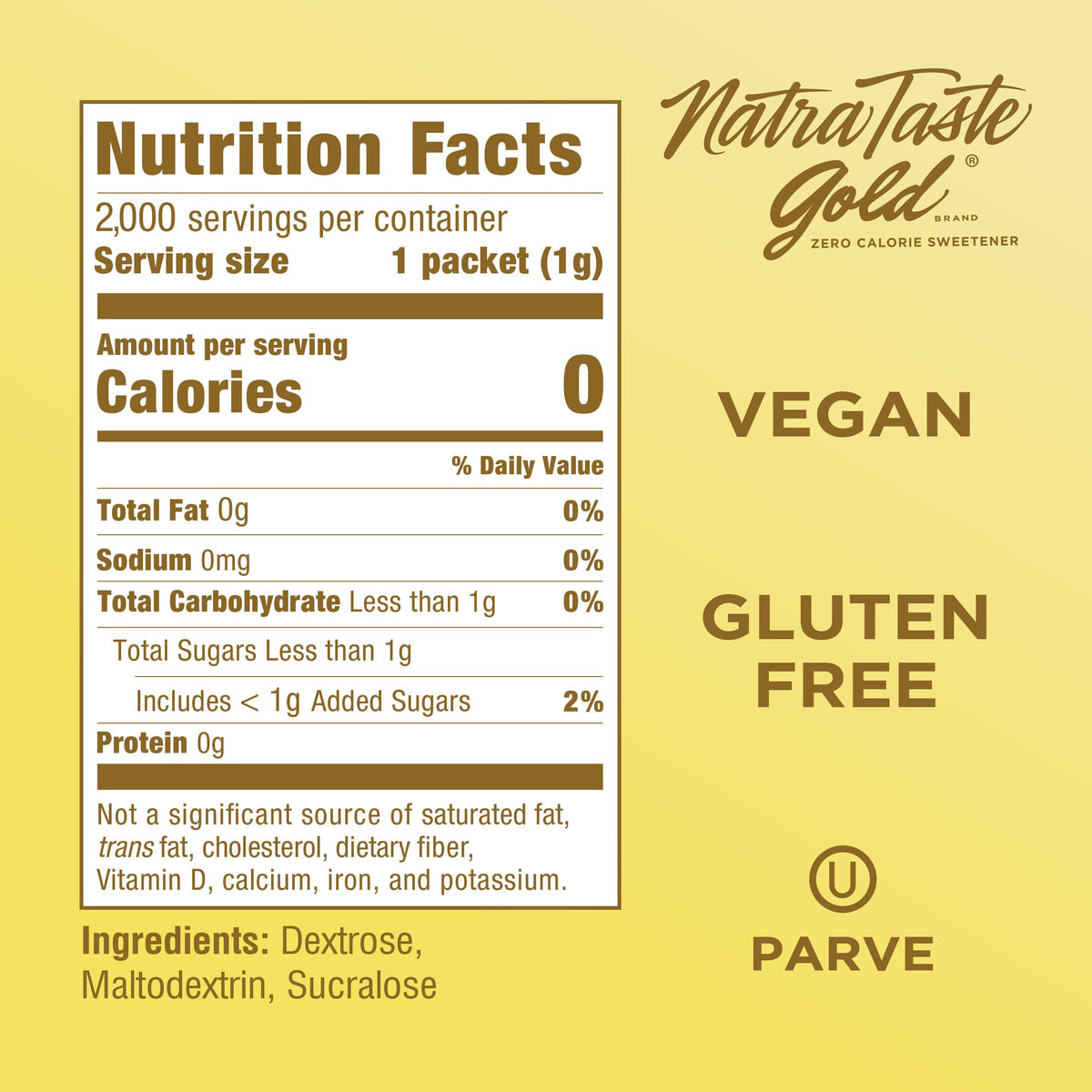 Portable, gluten-free, vegan sweetener packets for on-the-go routines.