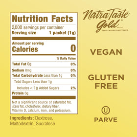 Portable, gluten-free, vegan sweetener packets for on-the-go routines.
