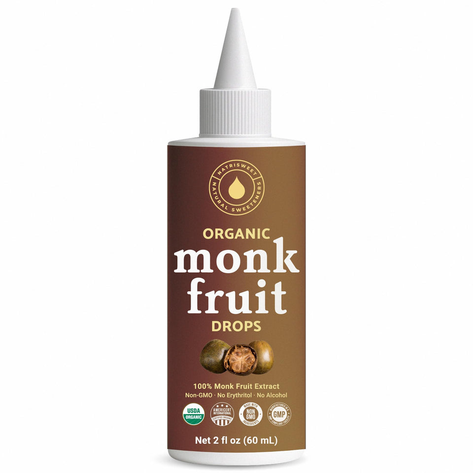 NatriSweet monk fruit liquid drops bottle-front with clean sweetness