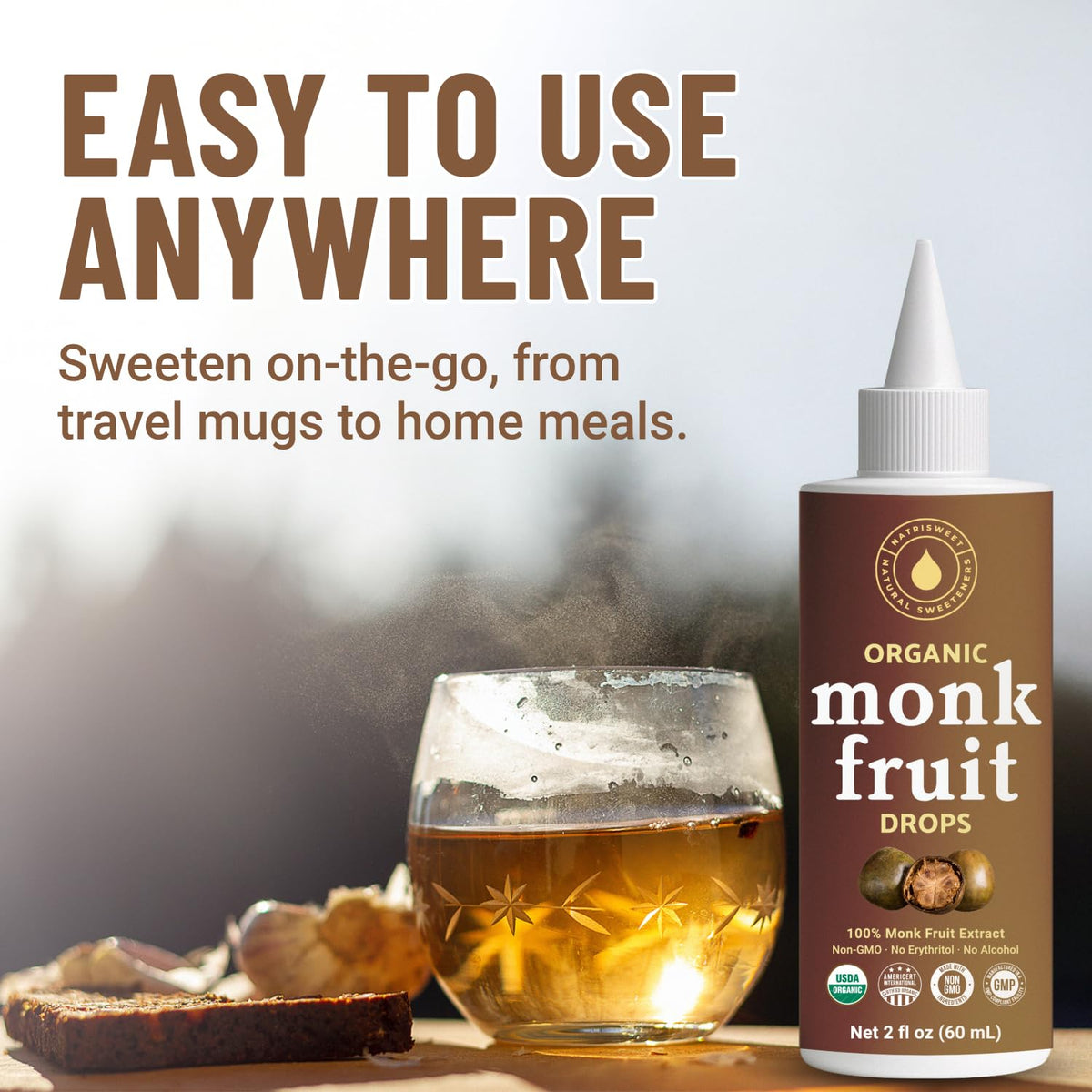NatriSweet monk fruit liquid drops in dairy yogurt for light sweetness