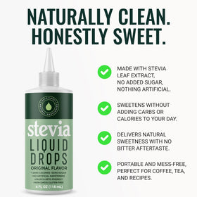 NatriSweet drops baking dish shows sugar-free sweetness in recipes.