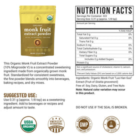 NatriSweet monk fruit extract powder scoop showing pure sweetness without fillers in drinks