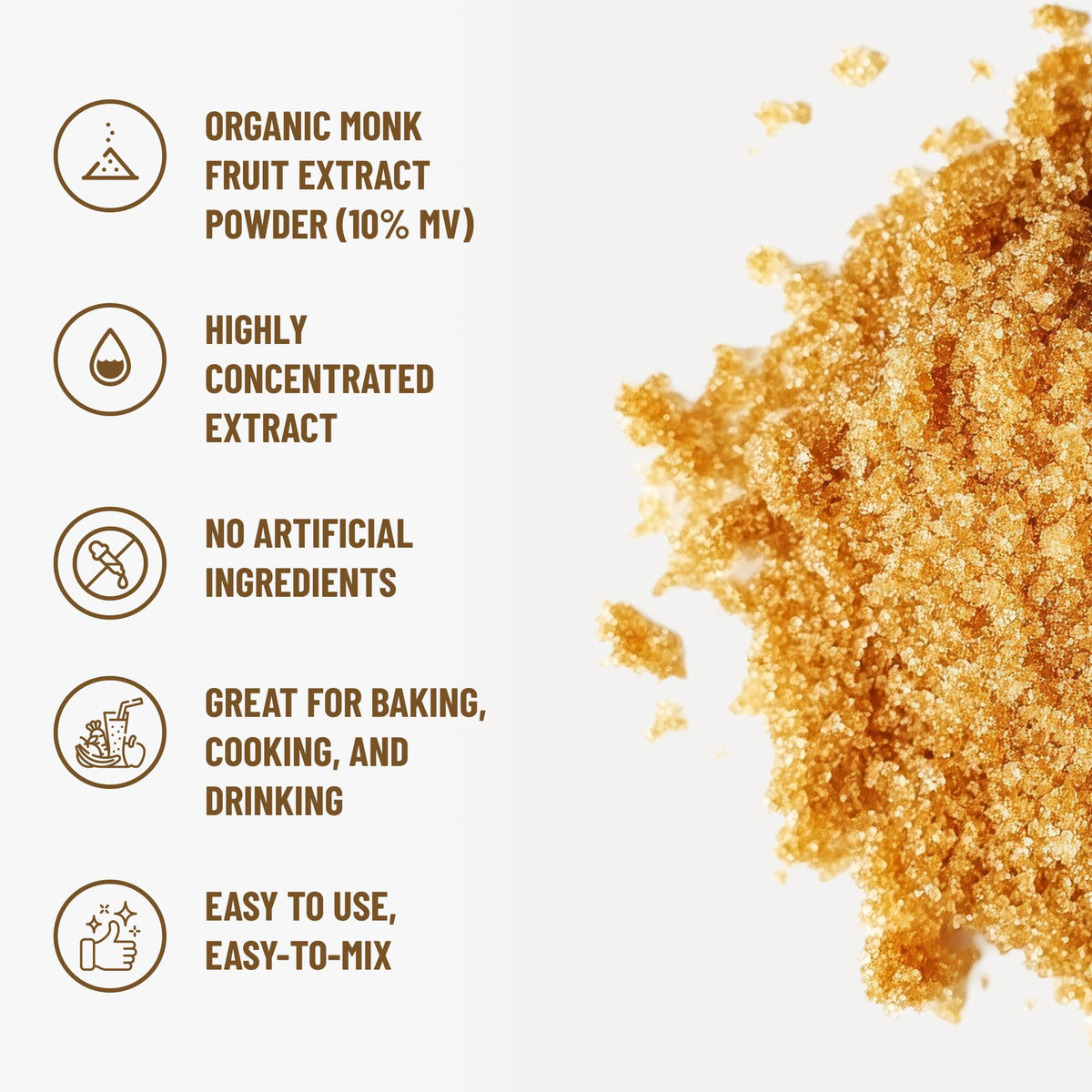 NatriSweet pure organic monk fruit powder ideal for baking with reduced sugar and rich flavor