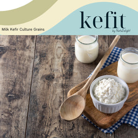NatuDelight Kefit kefir bottle ready for refrigeration.