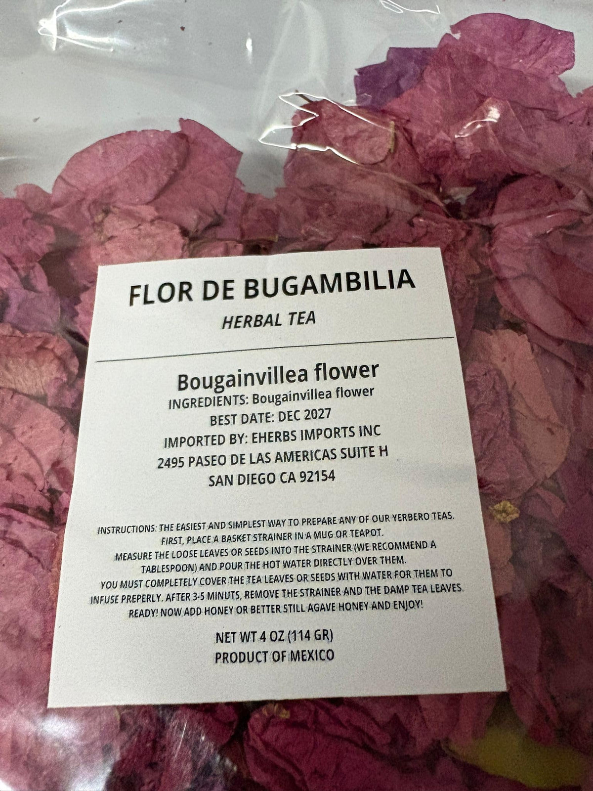 Natural de Mexico Bugambilia tea cup brew inviting warm relaxing infusion.