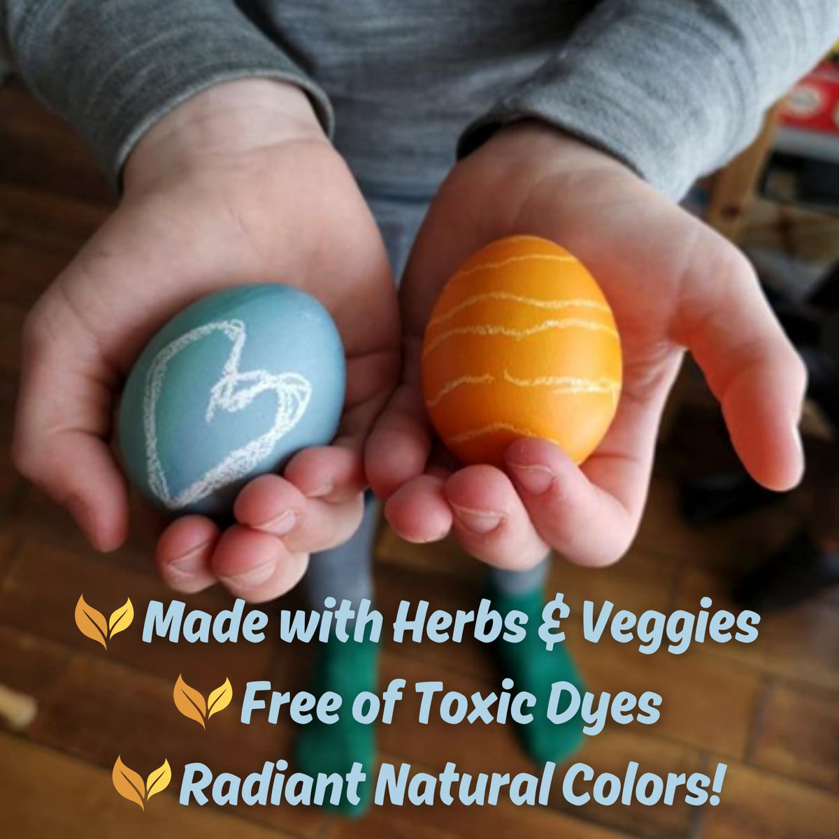 Natural Earth Paint Egg Dye Kit color swatches show customizable shades