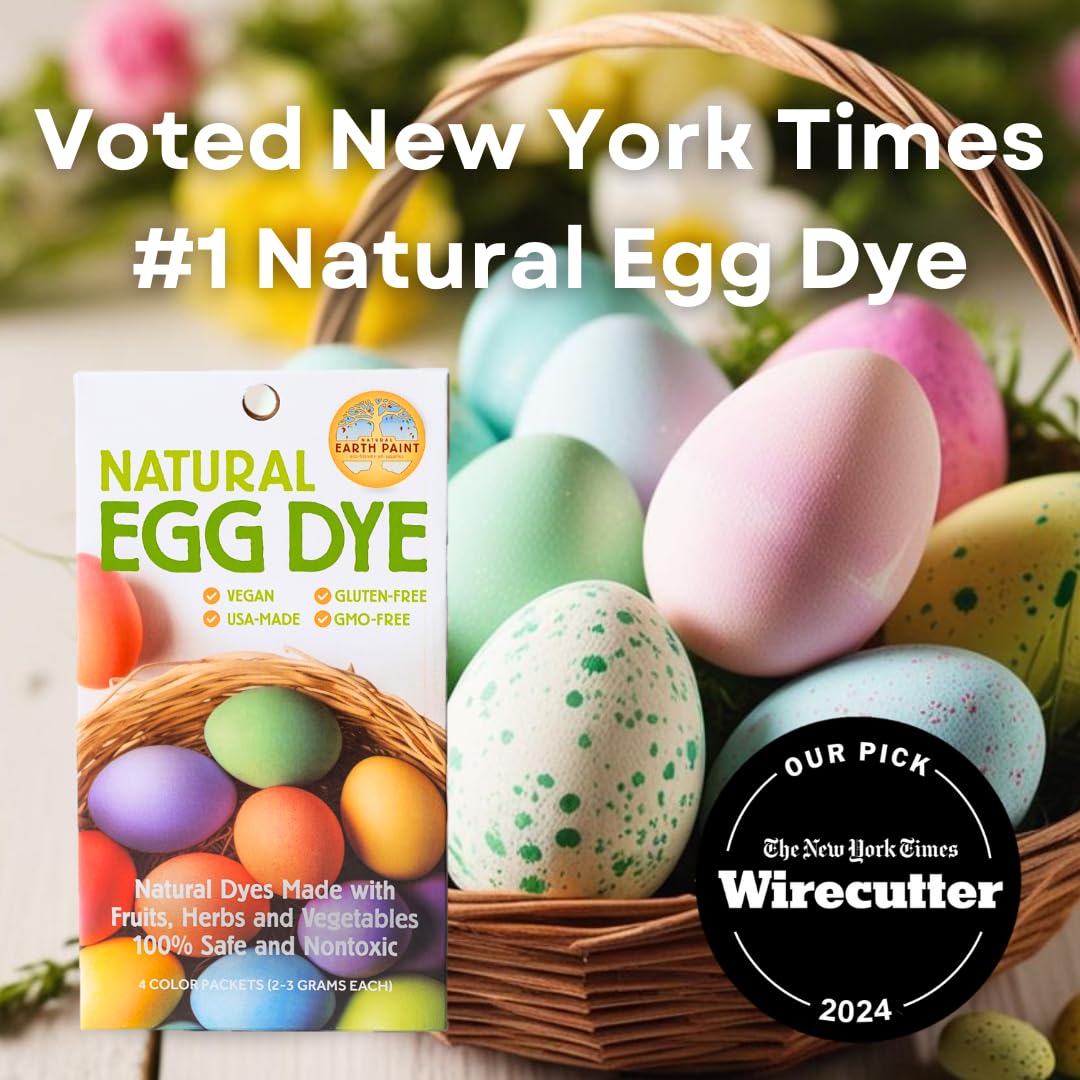Natural Earth Paint Egg Dye Kit with compostable pouches demonstrates sustainable packaging