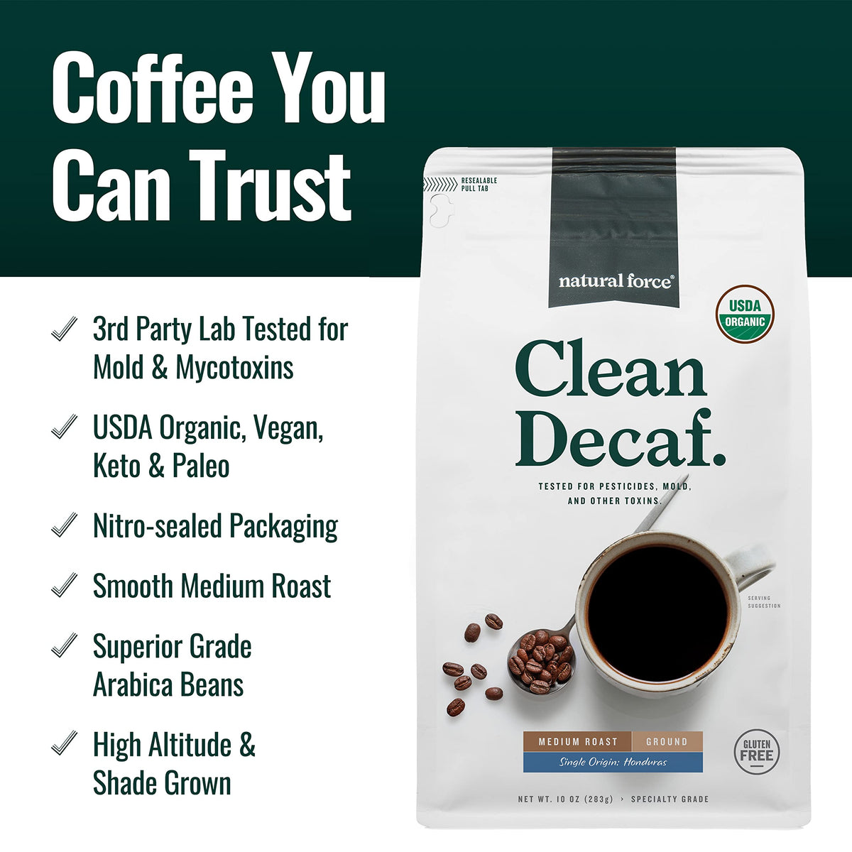 Natural Force high CGA coffee aroma close-up suggests bright flavor potential and rich aroma.