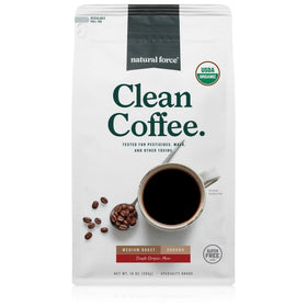 Natural Force Organic Mold Free Coffee bag front showing organic certification