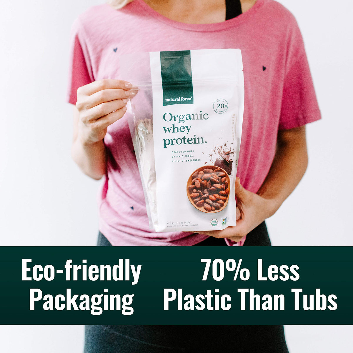 Natural Force Whey Chocolate shaker-ready mix for on-the-go nutrition