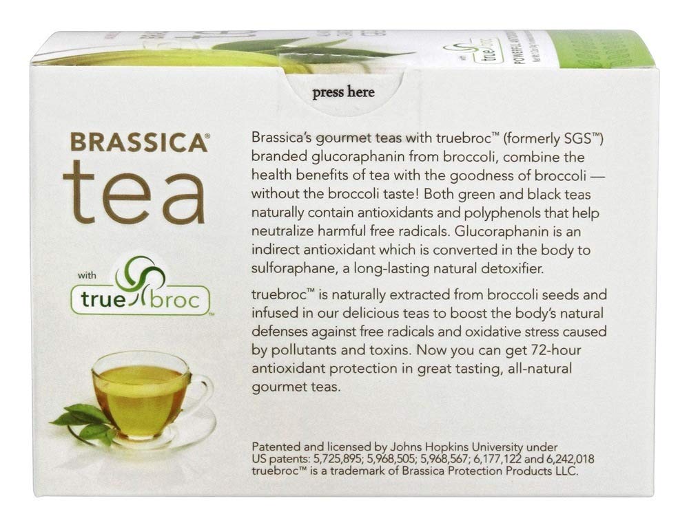 Natural Gourmet Brassica Tea Decaf Sencha green tea brewed cup ready to sip