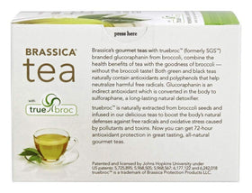 Natural Gourmet Brassica Tea Decaf Sencha green tea brewed cup ready to sip