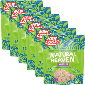 Natural Heaven white rice with hearts of palm 6-pack box for quick meals.