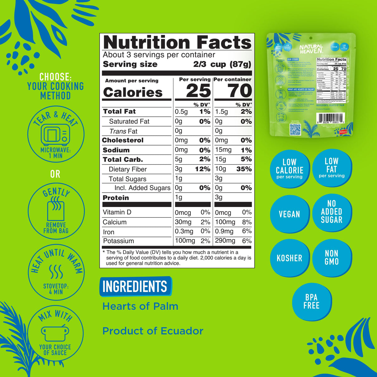 Natural Heaven 0mg sodium pasta highlights a salt-free base for flexible flavoring.