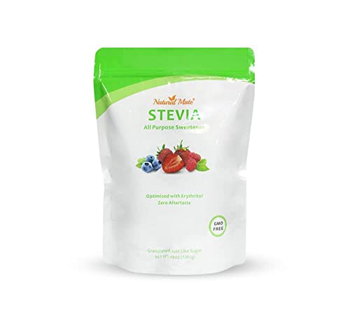 Natural Mate Zero Calorie Stevia bottle pour, ideal for coffee and tea.