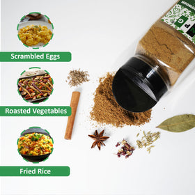 Natural Plus Green Chinese Five Spice packaging showcases gluten-free, all-natural ingredients and no preservatives.