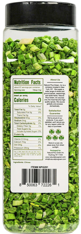 Natural Plus Green NPG chives shaker-dispense for quick sprinkle without chopping.