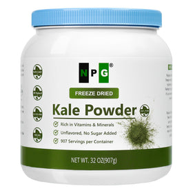 Natural Plus Green NPG freeze-dried kale powder 32oz container for easy daily greens