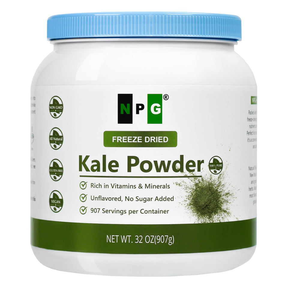 Natural Plus Green NPG freeze-dried kale powder 32oz container for easy daily greens