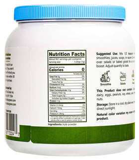 Natural Plus Green NPG kale powder for baking and savory recipes