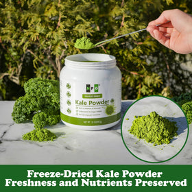 Natural Plus Green NPG kale powder in yogurt for quick nutrient enrichment