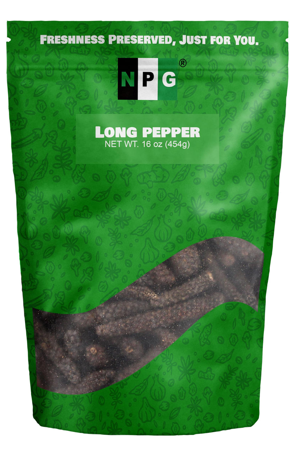 Natural Plus Green NPG Long Pepper 16oz bottle for curries and marinades.