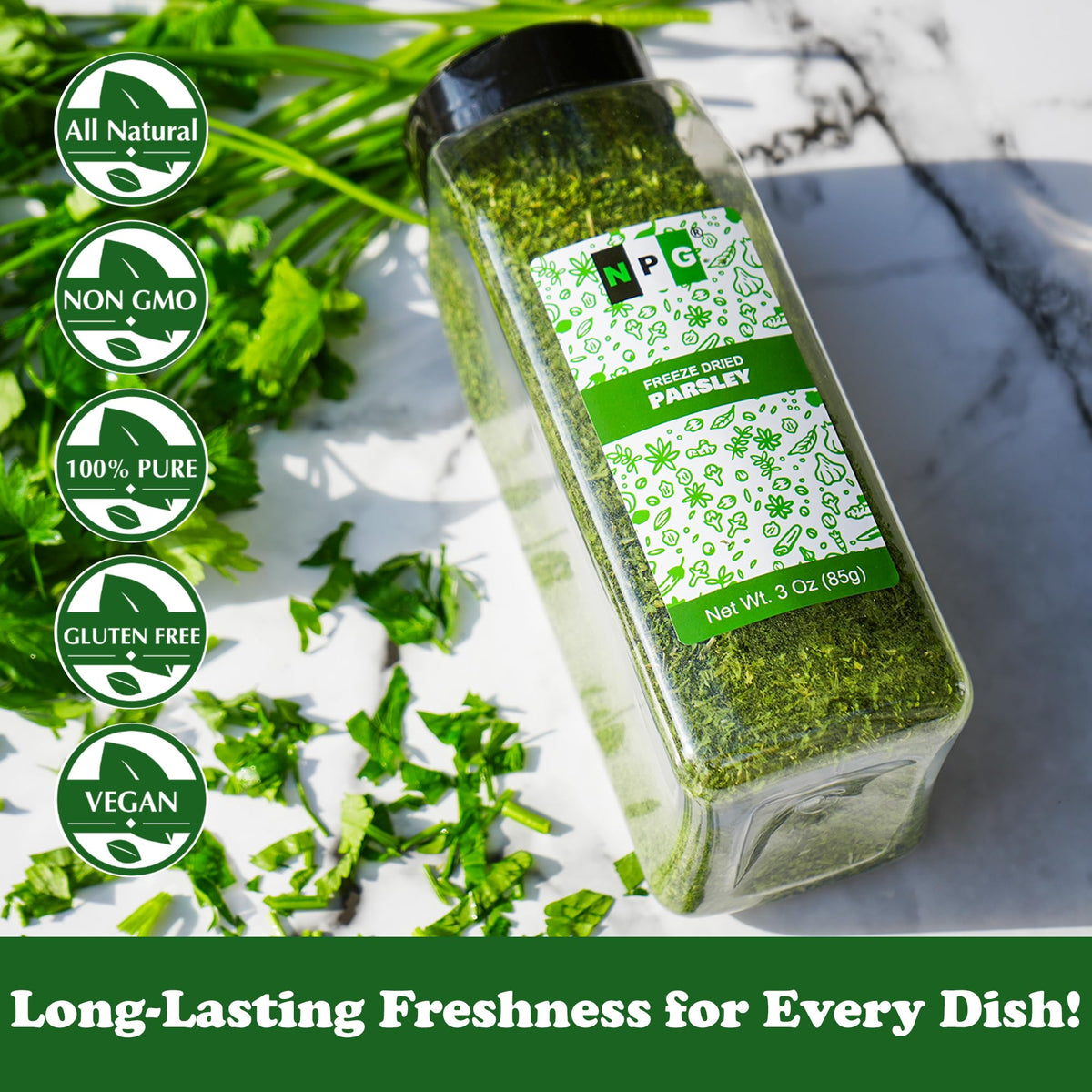 Natural Plus Green NPG non-GMO gluten-free herb seasoning in pantry