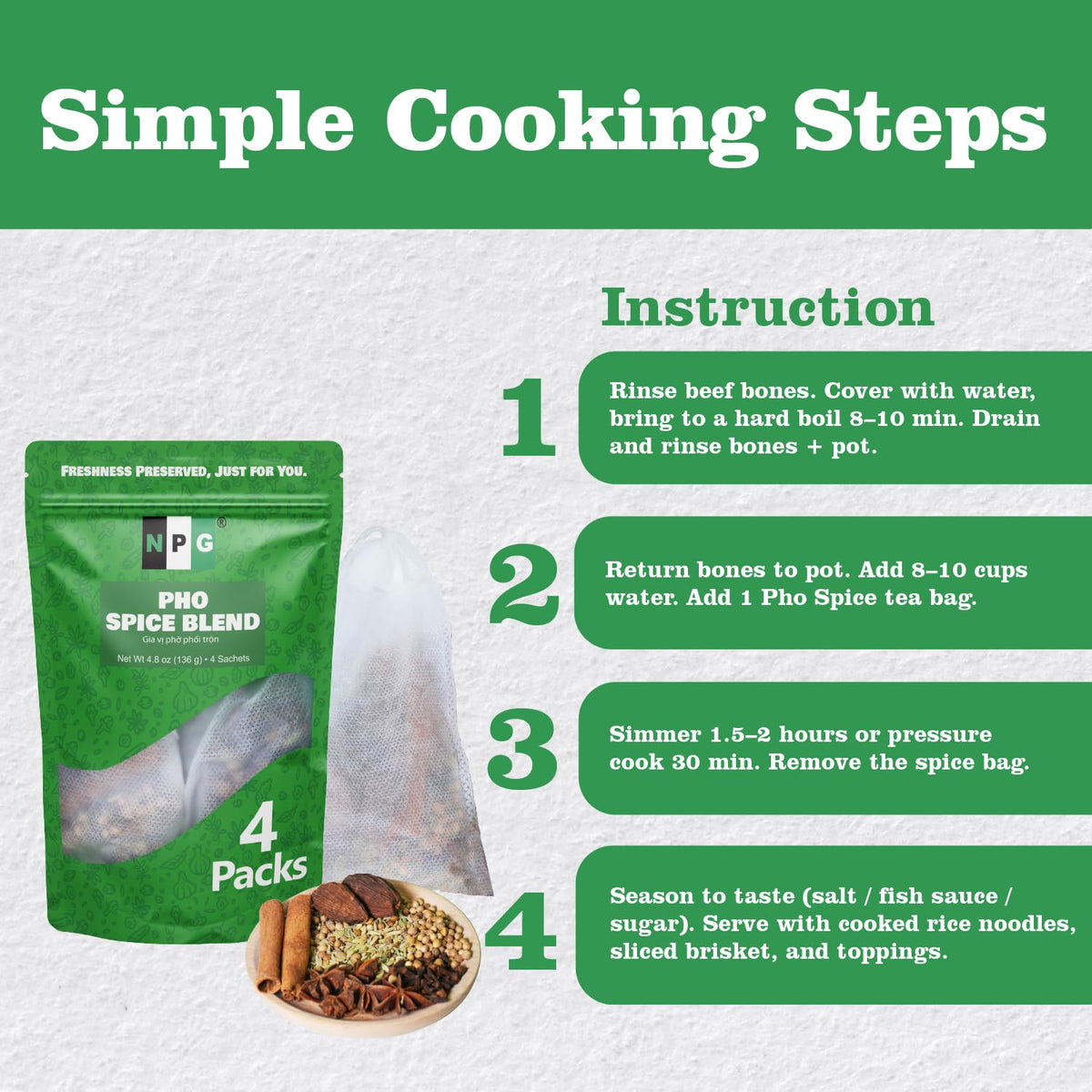 NPG pho-spice-spoon dipping action suggests easy seasoning for soups and braises.