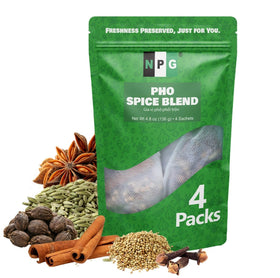 Natural Plus Green NPG Pho Spice Blend jar showcases authentic Northern pho notes for rich broth.