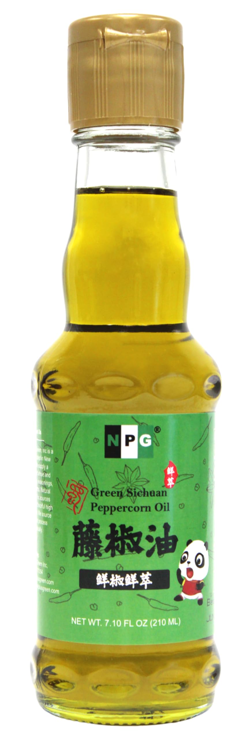 Natural Plus Green Sichuan Green Peppercorn Oil bottle for intense flavor in Chinese dishes.