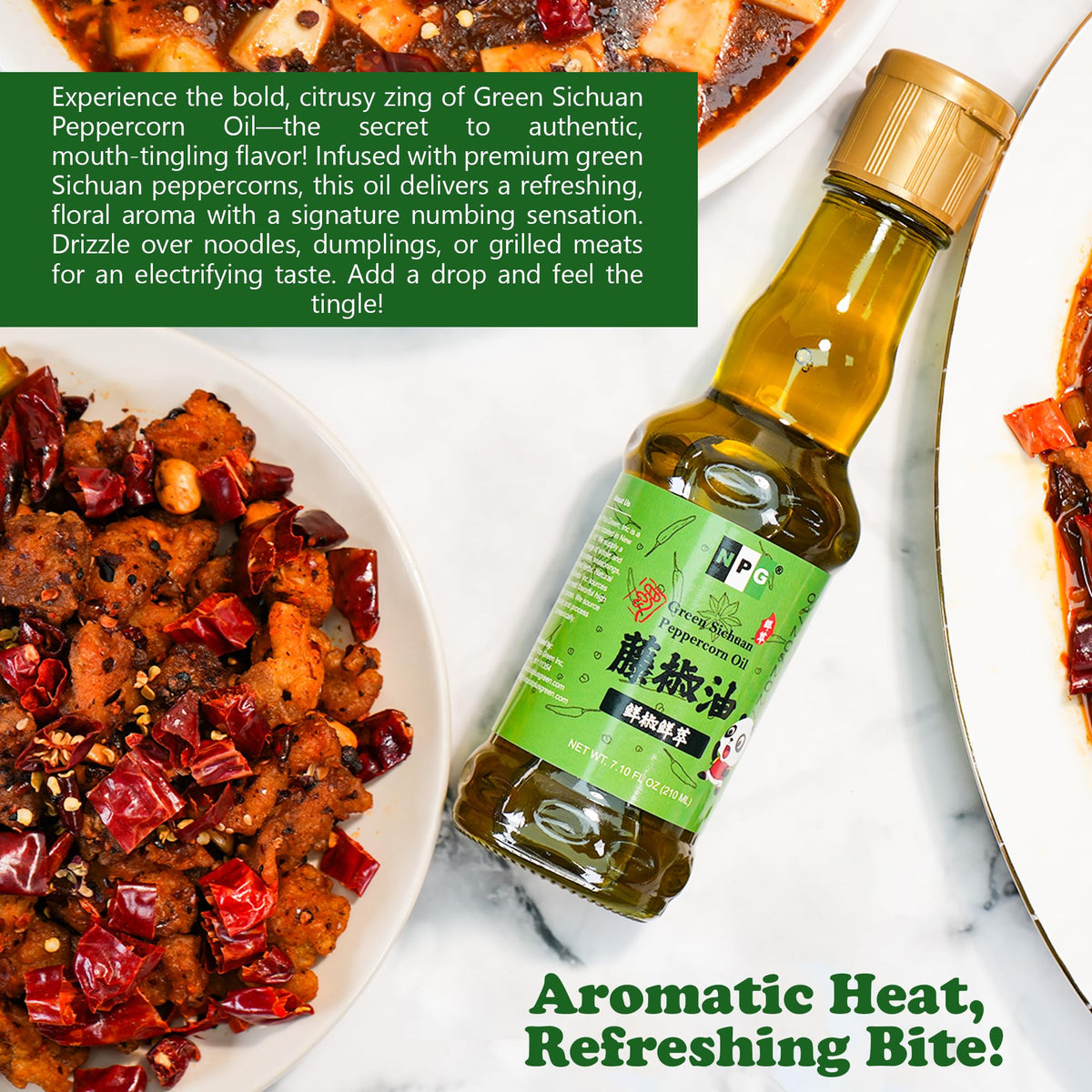 Natural Plus Green Sichuan Peppercorn Oil peppercorns closeup shows bold aroma for pan sauces.