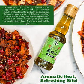 Natural Plus Green Sichuan Peppercorn Oil peppercorns closeup shows bold aroma for pan sauces.