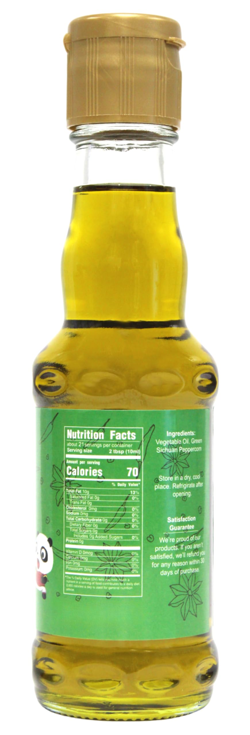 Natural Plus Green Sichuan Peppercorn Oil pour captures authentic heat for stir-fries.