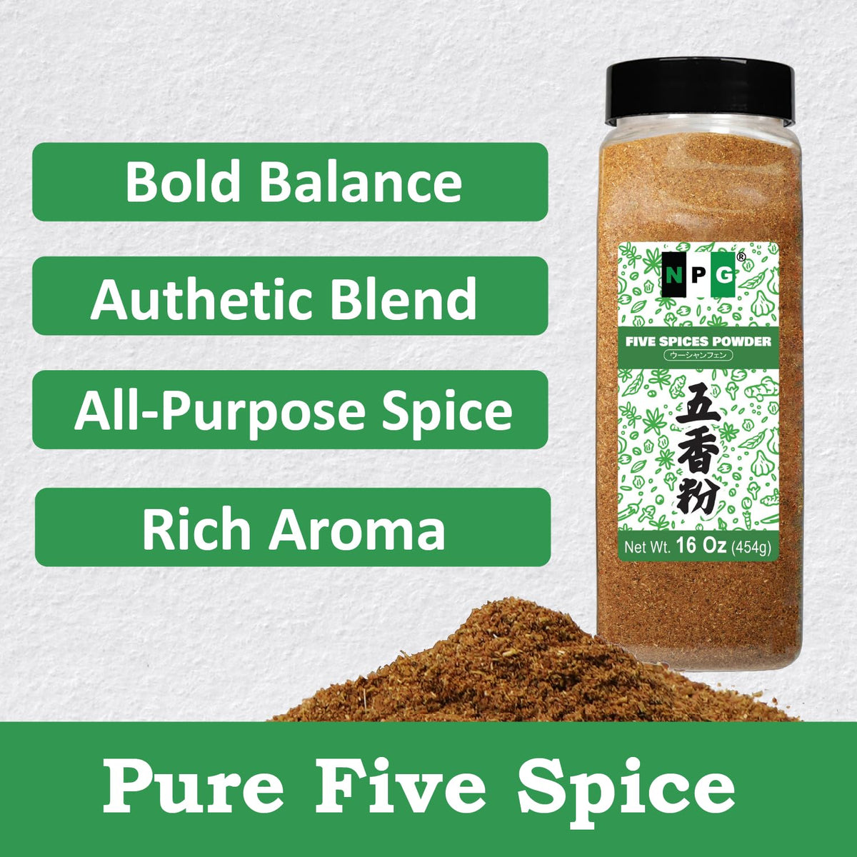 Natural Plus Green stir-fry with five-spice mix adds depth to vegetables and sauces.