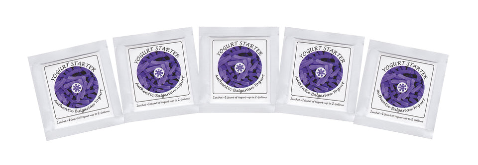 Natural Probiotic Selection yogurt starter sachets close-up, ideal for authentic Bulgarian yogurt